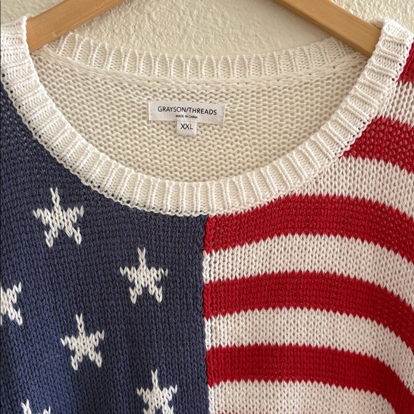 Grayson Threads American Flag Slouchy Sweater - Picture 3 of 4